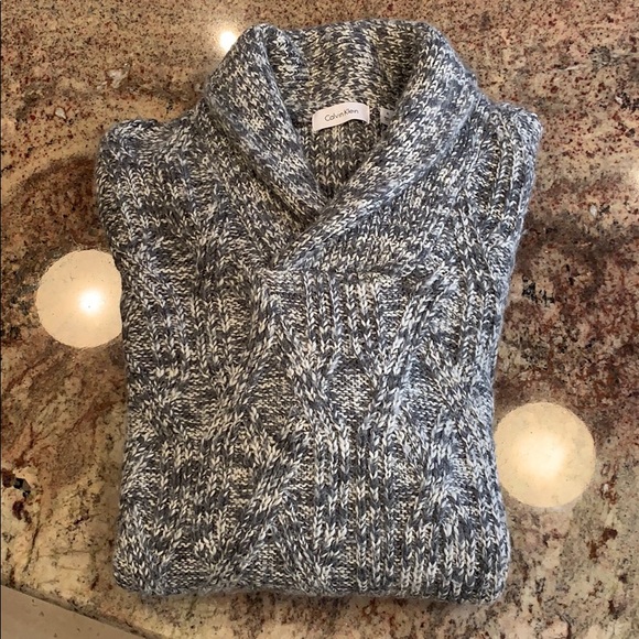 Calvin Klein shawl collar gray sweater, men’s XL - Picture 3 of 9